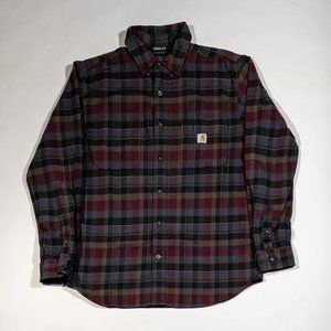 USED Carhartt Rugged Flex Relaxed Fit Lightweight Long-Sleeve Plaid Shirt